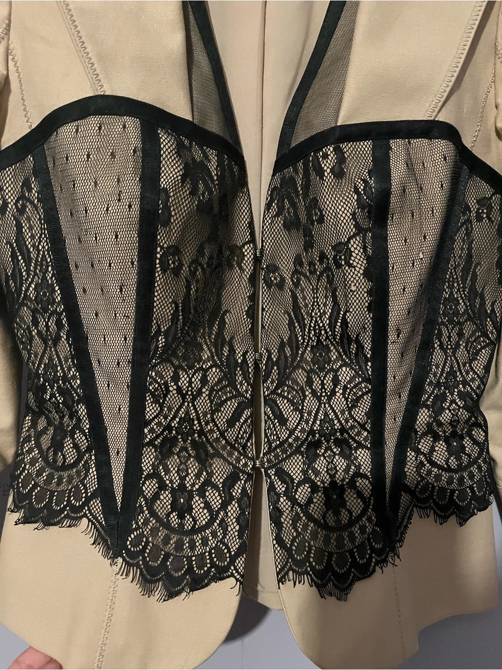 Marciano Blazer with Lace Corset Overlay Detail